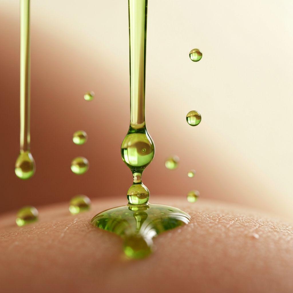 Tea tree oil demonstrating antibacterial properties on skin